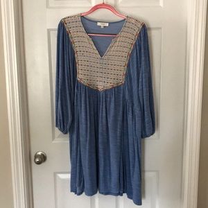 Blue Peasant Dress